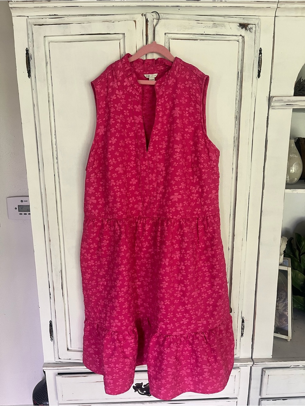 Cato’s Pink Floral Tiered Dress with pockets - never worn
